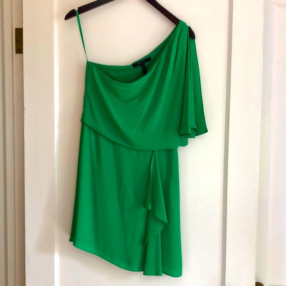 BCBG MAXAZRIA One Shoulder Green Dress Size 06